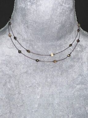 Double Strand Wire & Beaded Necklace